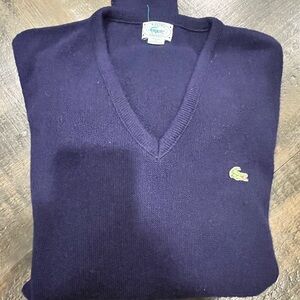 Lacoste Men's Dark Blue V-Neck Sweater